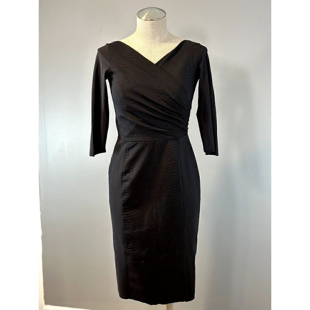 Chiara Boni La Petite Robe Snake Embossed Print Dress in Black Size 42